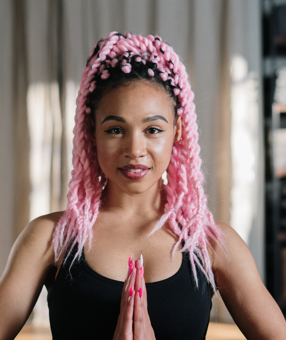 pink and black braids