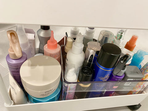 hair product storage containers